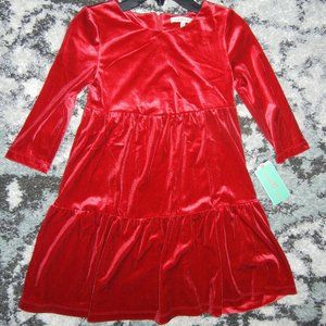 Girls size Small Cooper Key red velvet dress NWT  Valentine's Day